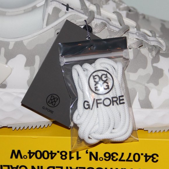 G/FORE Camo MG4+ Golf Shoes Mens 9.5 Snow Grey Waterproof - Picture 8 of 9